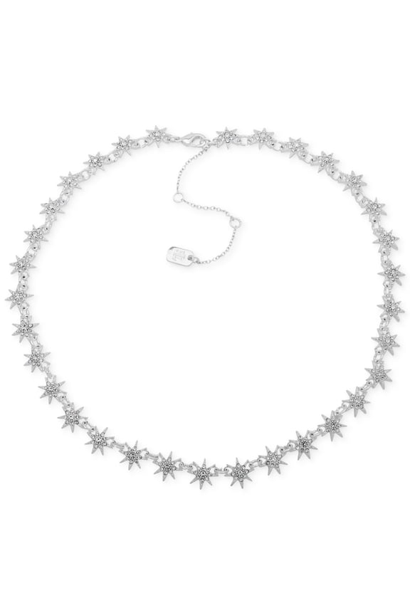 16 Pave Star Collar Necklace (White)