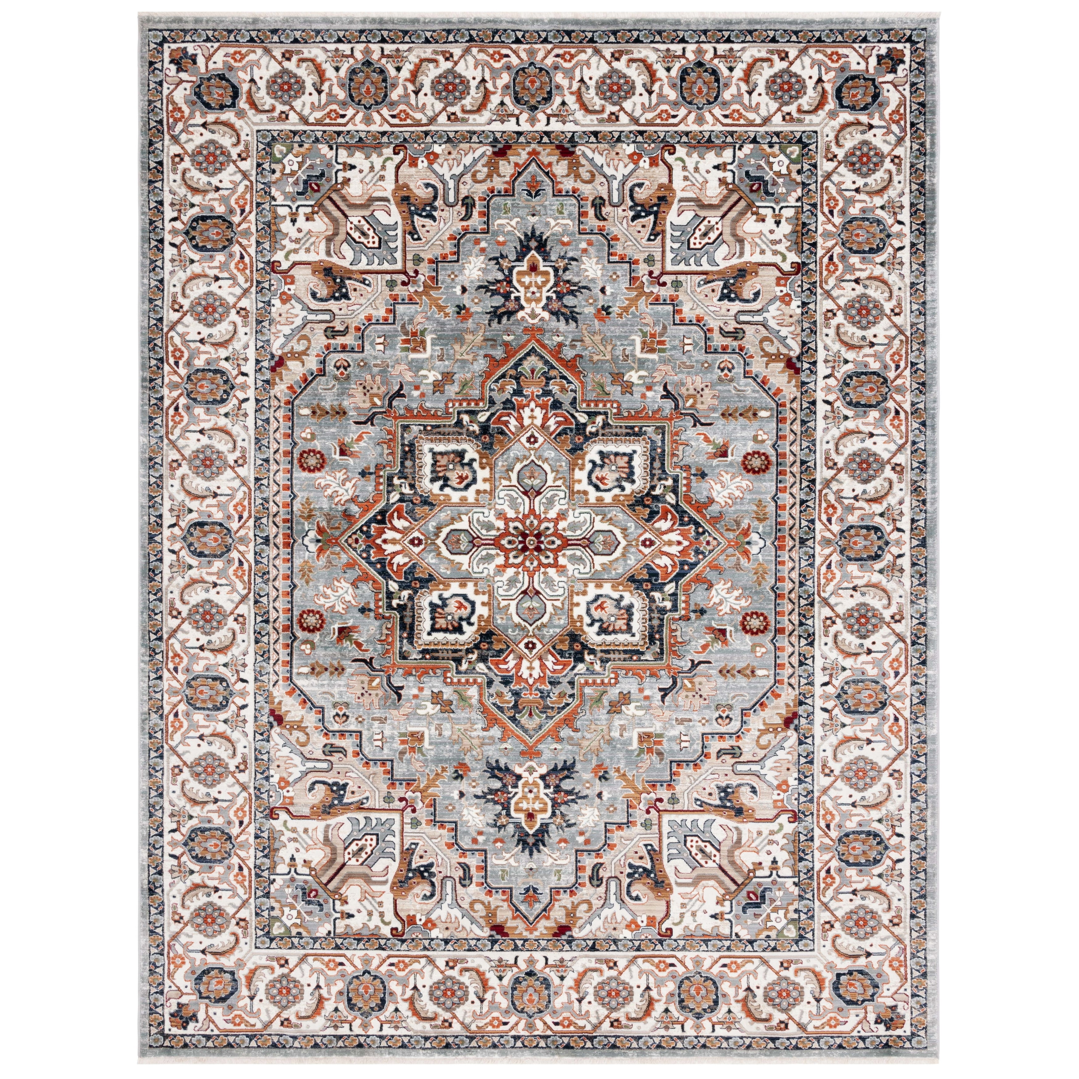 Lauren Ivory Beige Red Hand-Knotted Transitional Rug 2' x 8'