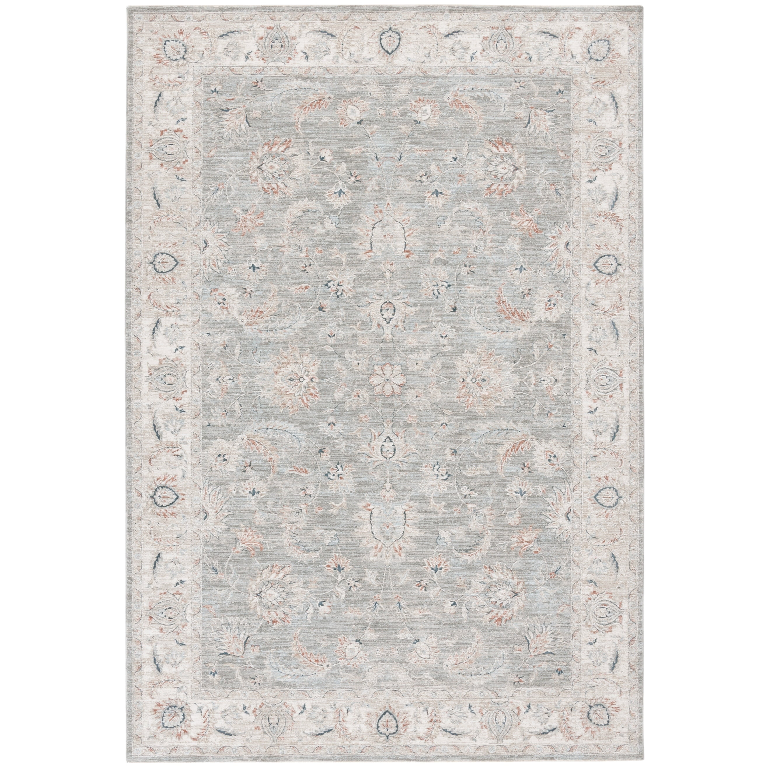 Lauren Gray and Light Gray Square Wool Oriental Rug