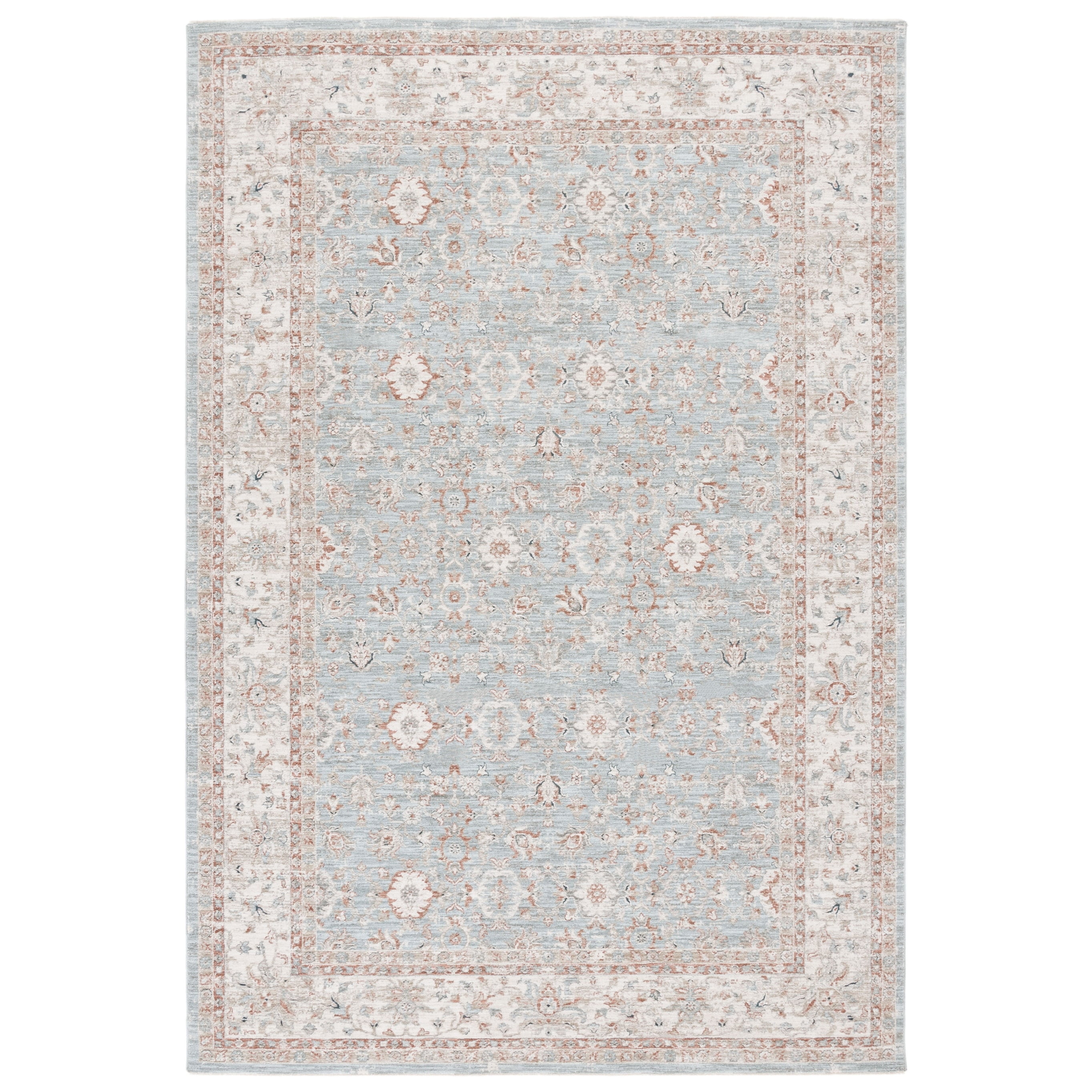Round Blue Synthetic Hand-knotted Rug, 79"