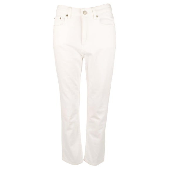 LAUREN Ralph Lauren High-Rise Straight Ankle Jeans in White Wash White Wash 16 28