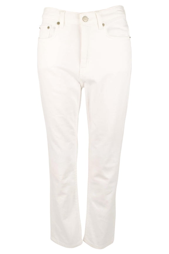 LAUREN Ralph Lauren High-Rise Straight Ankle Jeans in White Wash White Wash 16 28