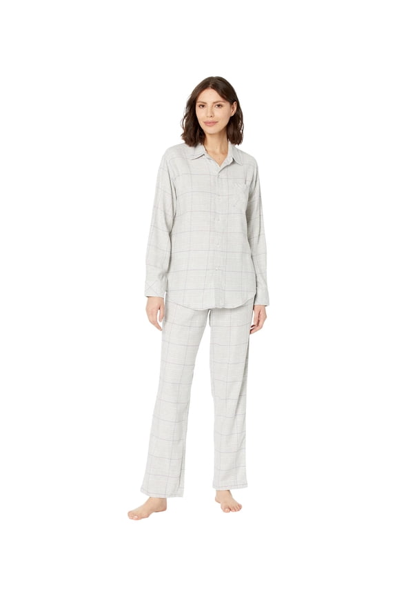 Long Sleeve His Shirt Long Pants PJ Set Grey Plaid LG (US 12-14)