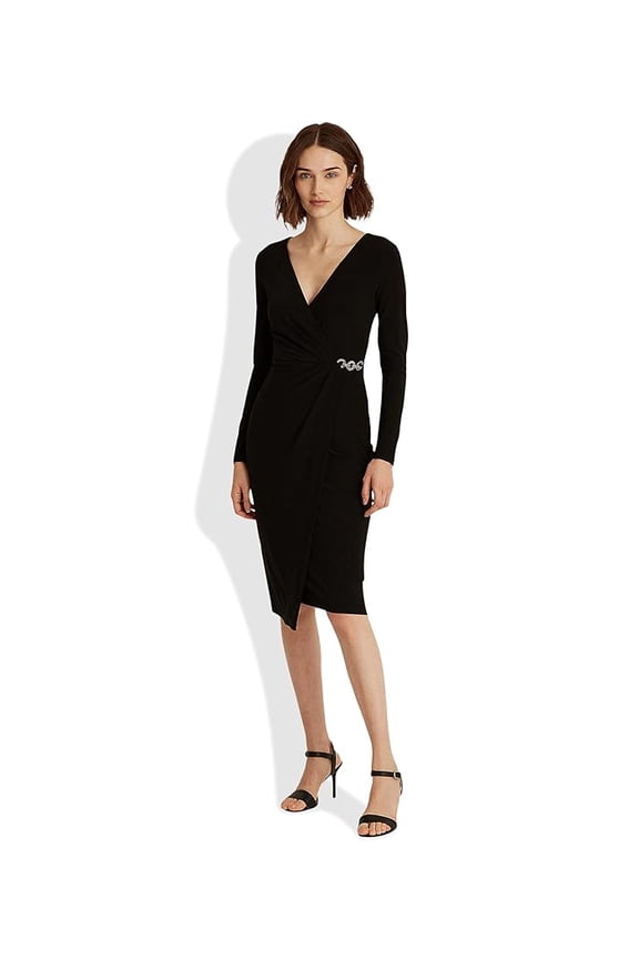 Matte Jersey Surplice Dress Size 8