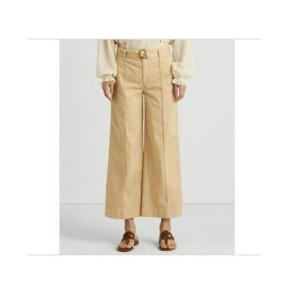 LAUREN Ralph Lauren Micro-Sanded Twill Belted Wide-Leg Pants