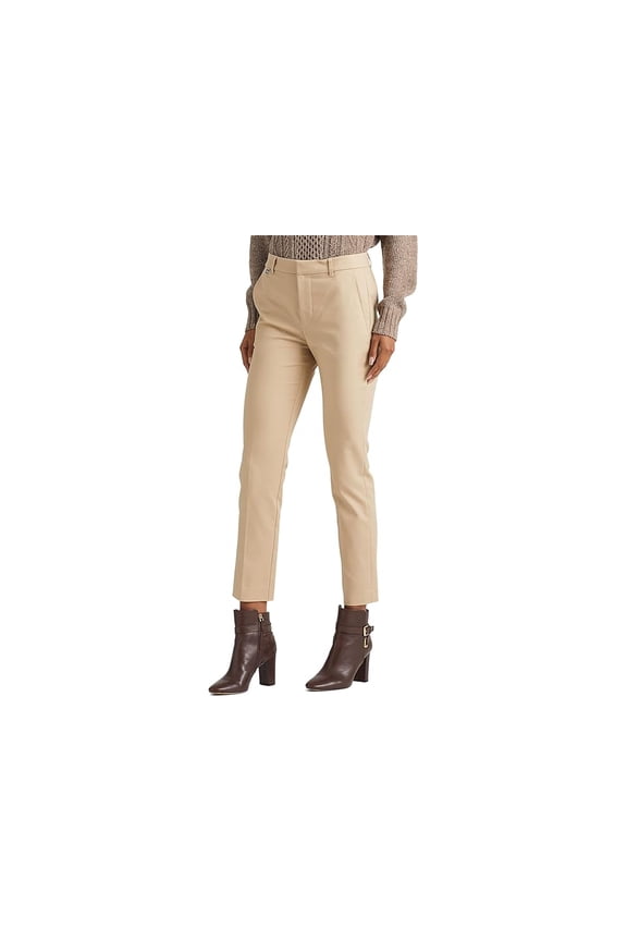 Petite Stretch-Cotton Blend Pants Birch Tan Size 10 P