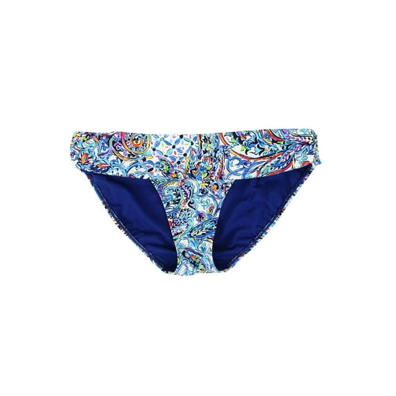 LAUREN Ralph Lauren Women's Paisley Bikini Swim Bottom Swimsuit (14, Blue)
