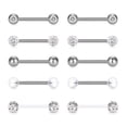 thumbnail image 1 of LAURITAMI 10Pcs 14G Stainless Steel Industrial Barbell Earring Cartilage Body Piercing Jewelry 12/14/16Mm, 1 of 3