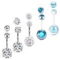 thumbnail image 1 of LAURITAMI 10Pcs 14G Surgical Steel Acrylic Belly Button Rings Sexy Body Piercing Blue, 1 of 3
