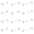 thumbnail image 1 of LAURITAMI 12Pcs Clear Cartilage Earring 16G Clear Acrylic Bioflex Tragus Retainer Plastic Lip Rings 6/8/10Mm, 1 of 3