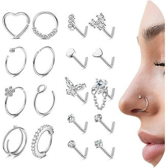 Stainless Steel Nose 22 Gauge Horseshoe Nose Ring Circular