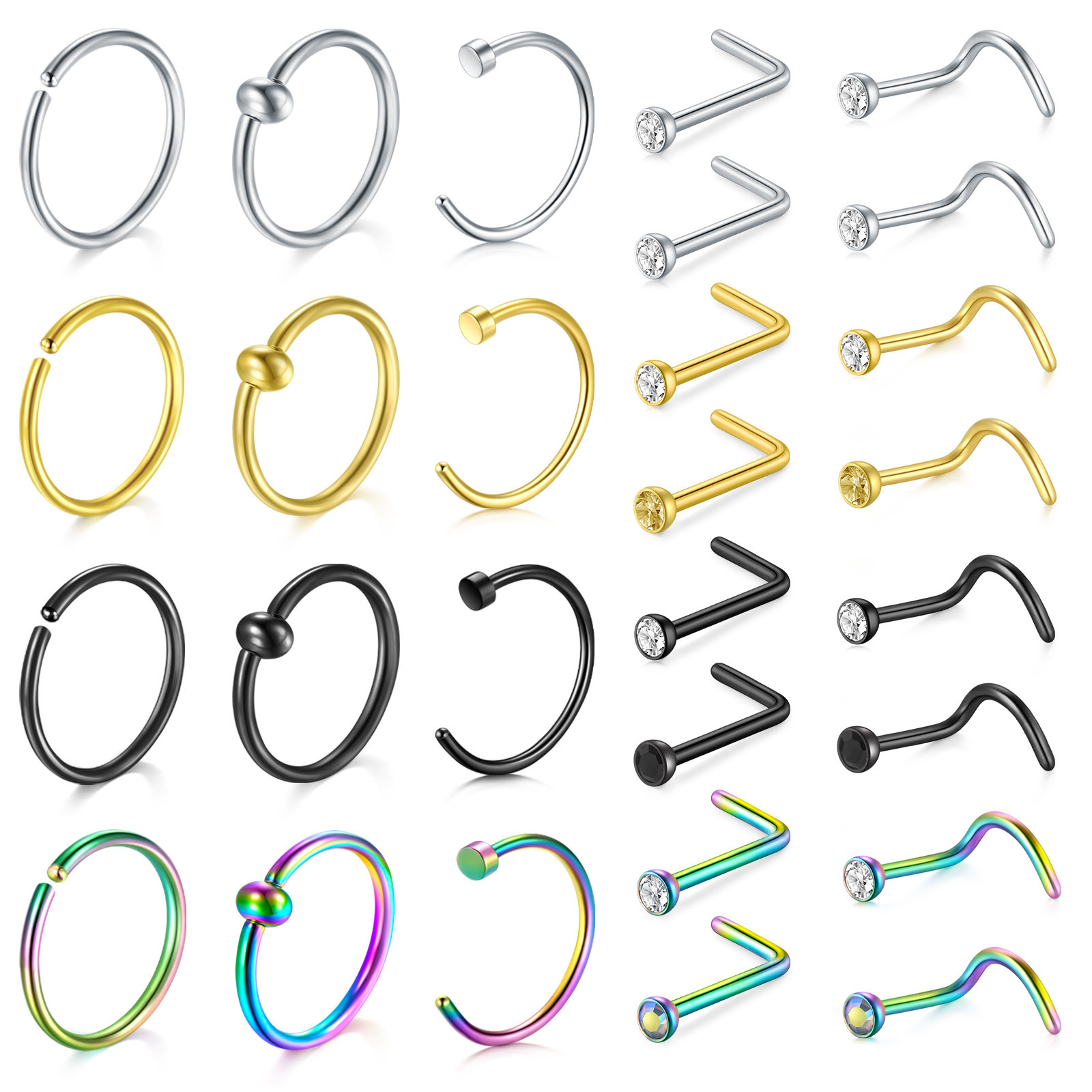 Black Septum Pincher Ring Stretching Ear Plugs Tapers Gauges Gauge Nose