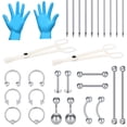 thumbnail image 1 of LAURITAMI 30Pcs Piercing Kit Stainless Steel 14/16G Lip Nose Tongue Tragus Cartilagepiercing Jewelry, 1 of 2