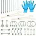 thumbnail image 1 of LAURITAMI 32Pcs Body Piercing Kit 14/16G Tools For Nose Tongue Lip Ear Eyebrow Piercing Clamps, 1 of 1