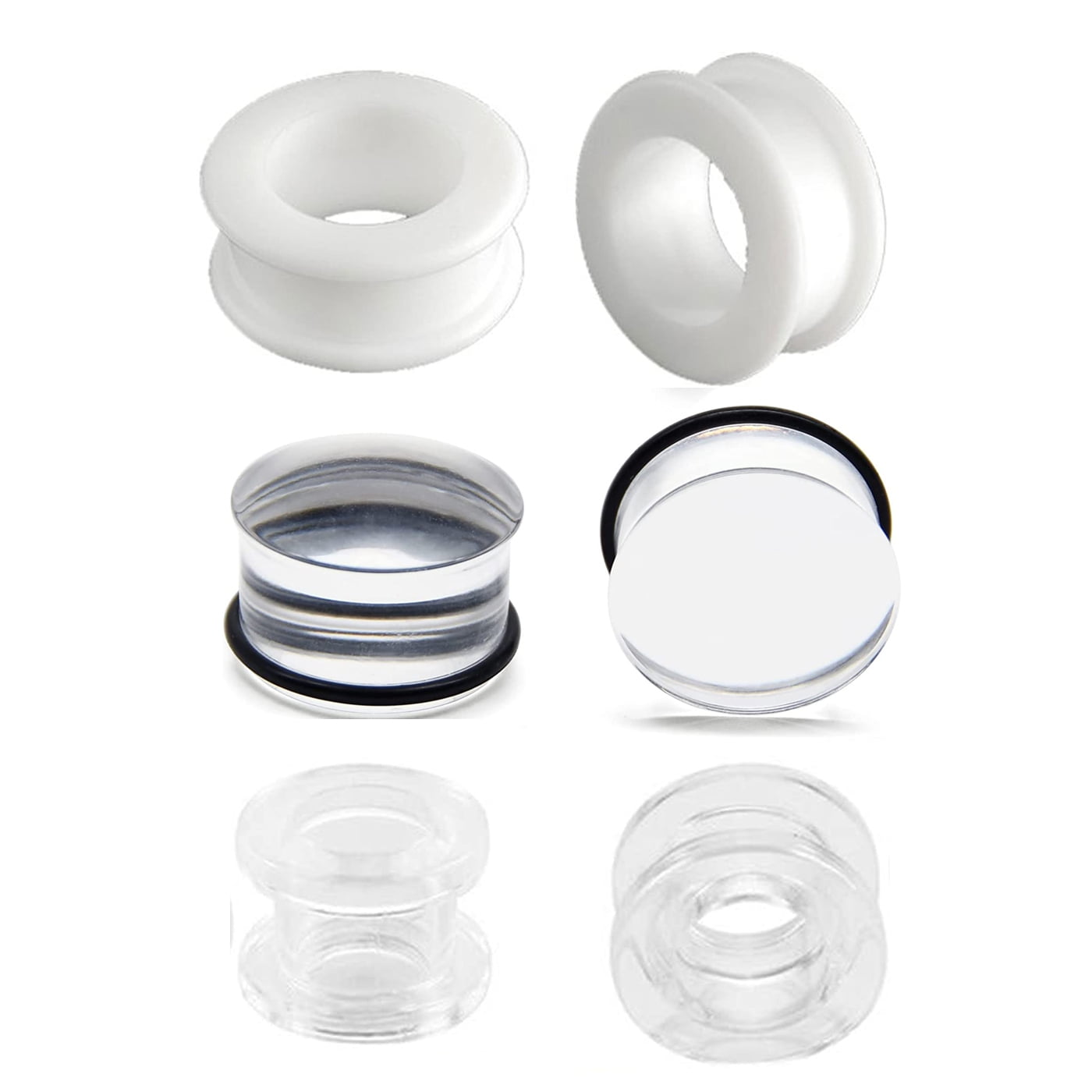 Lauritami Pcs Soft Silicone Ear Gauges Flesh Tunnels Plugs Stretchers Expander Double Flared