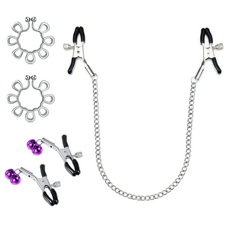 LAURITAMI Fake Nipple Piercing Stainless Steel Adjustable Body Clamps Non Piercing Chain