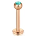 thumbnail image 1 of LAURITAMI Multi-color CZ Inlaid Tragus Earrings 16G Lip Ring Lanret Stud Piercing Rose gold Barbell, 1 of 1