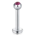 thumbnail image 1 of LAURITAMI Multi-color CZ Inlaid Tragus Earrings 16G Lip Ring Lanret Stud Piercing Silver Barbell, 1 of 1