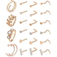 thumbnail image 1 of Briana Williams L Shaped Cubic Zirconia & Surgical Steel Nose Rings, 23-Piece, 1 of 5