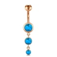 thumbnail image 1 of LAURITAMI Turquoise Stone Dangle Belly Button Ring Stainless Steel 14G Navel Belly Ring Piercing, 1 of 1