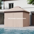 thumbnail image 1 of LAUSAINT HOME 10'x10' Gazebo Replacement Privacy Curtains with Zipper and 4-Panels Side Wall Universal Replacement for Backyard, Garden, Lawn, Khaki, 1 of 4