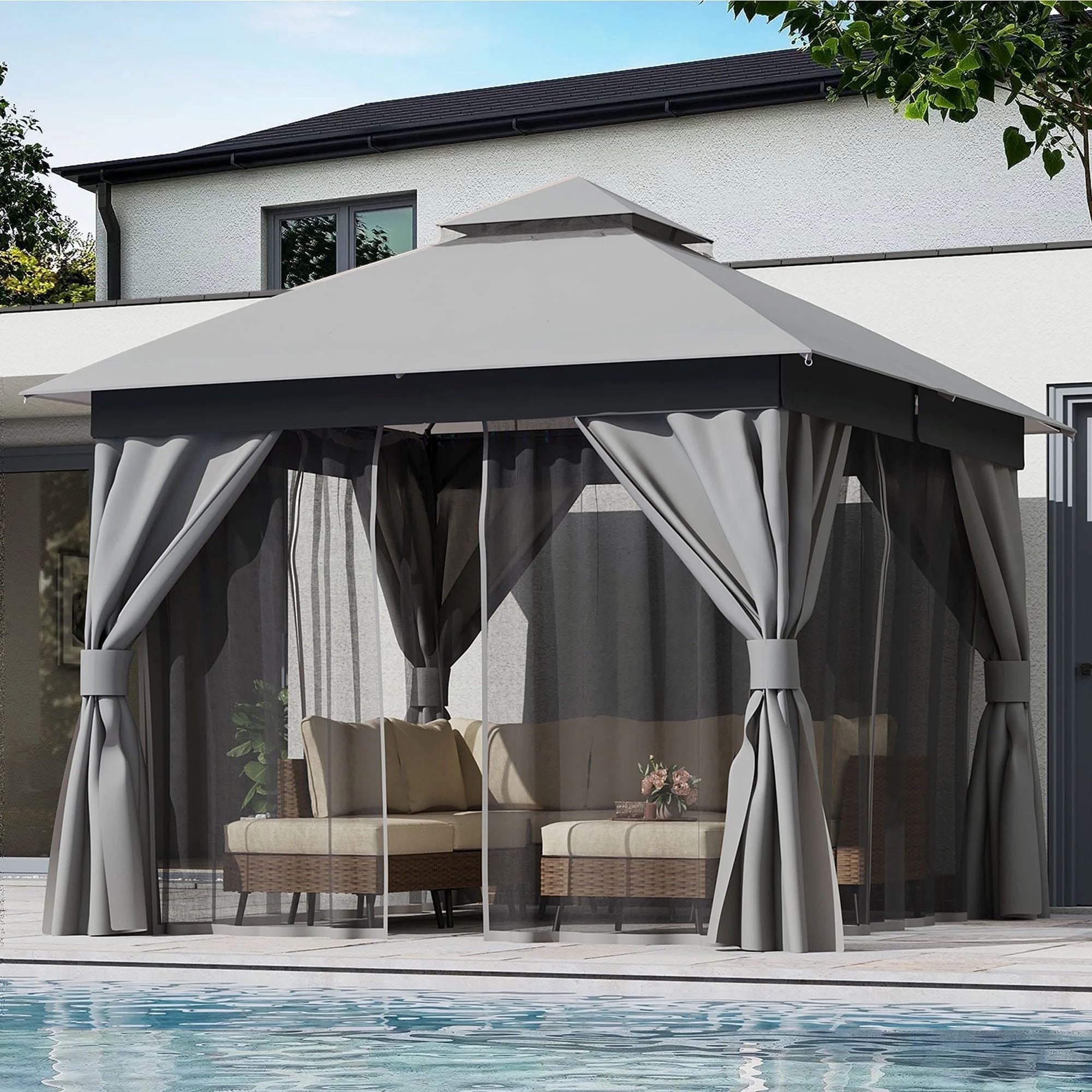 LAUSAINT HOME 10'x10' Outdoor Patio Gazebo