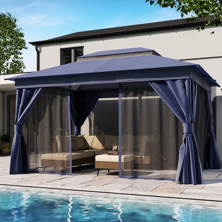 LAUSAINT HOME 10'x13' Waterproof Patio Gazebo, Outdoor Enclosure