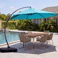 thumbnail image 1 of LAUSAINT HOME 11 FT Outdoor Patio Umbrella with Base, Aluminum Cantilever Umbrella with Crank, Turquoise Blue, 1 of 7