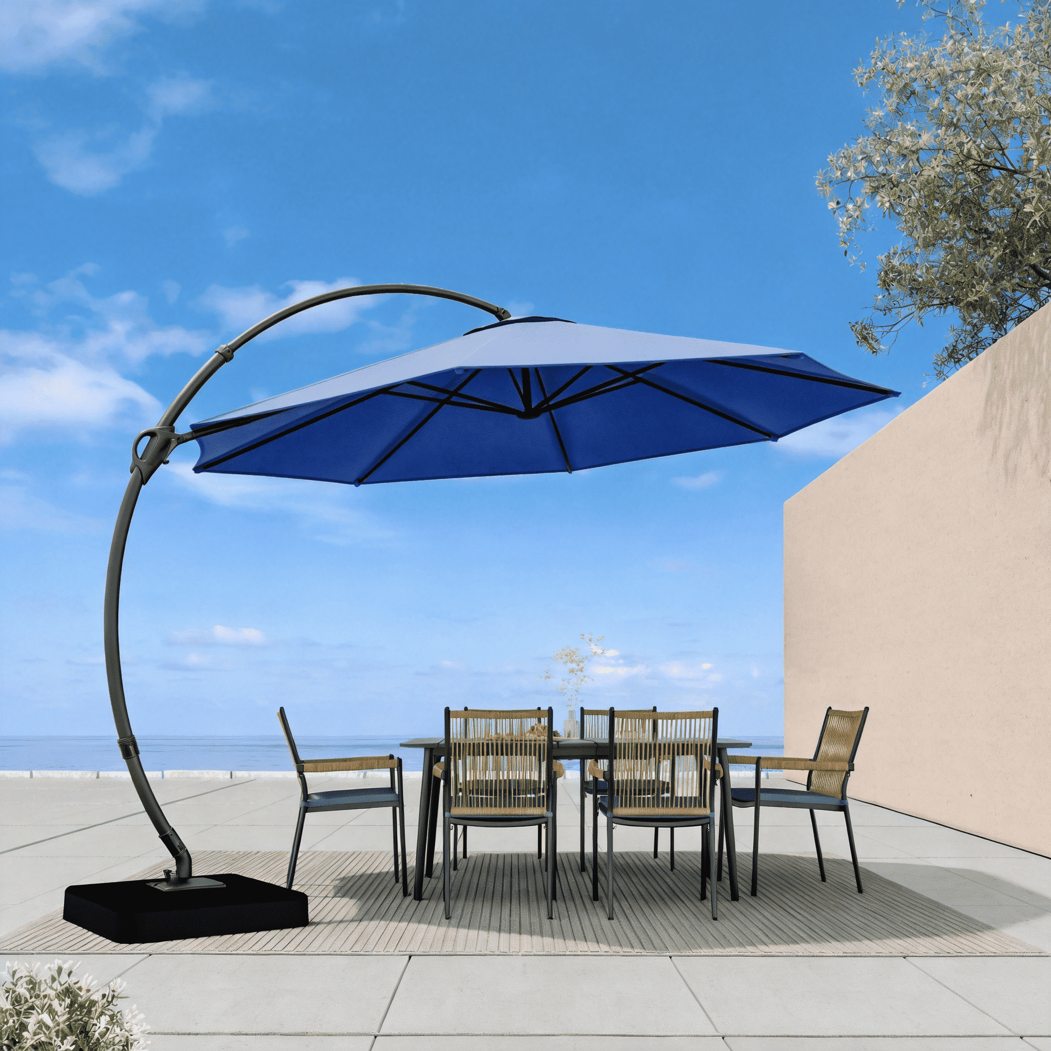 12 ft patio umbrella with base BLUU BANQUET 12ft Aluminum Cantilever Offset Umbrella 6 and patios Tangkula 12 FT Patio Umbrella