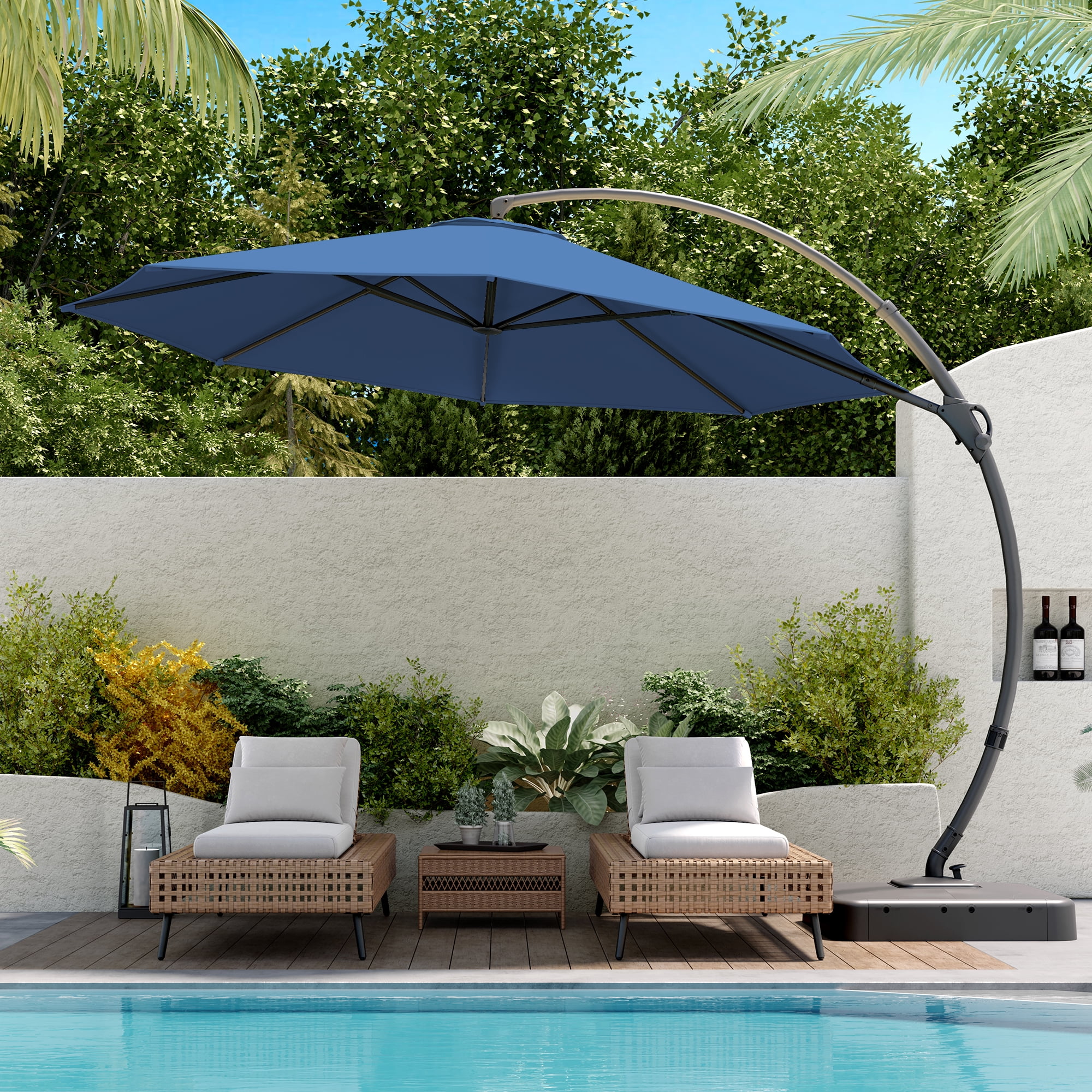 LAUSAINT HOME 12FT Deluxe Patio Umbrella with Base, Outdoor Large