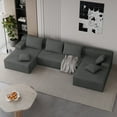 thumbnail image 1 of LAUSAINT HOME 132" U-Shaped Modular Sectional Sofa,  Boneless Cloud Couches with Deep Seat & Cushions, Gray, 1 of 8