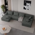 thumbnail image 1 of LAUSAINT HOME 132" U-Shaped Modular Sectional Sofa,  Boneless Cloud Couches with Deep Seat & Cushions, Gray, 1 of 8