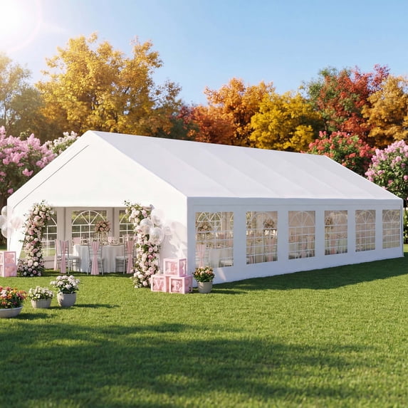 LAUSAINT HOME 20x40 ft Party Tent, Waterproof Heavy-Duty Event Shelter with Removable Sidewalls for Backyard Parties, Birthday & Camping