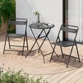 thumbnail image 1 of LAUSAINT HOME 3-Piece Outdoor Bistro Sets with Table and 2 Chairs, Black, 1 of 7