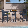 thumbnail image 1 of LAUSAINT HOME 3-Piece Outdoor Patio Furmiture Set, All-Weather HDPE Height Table and Adirondack Chairs Set of 2, for Balcony, Garden, Poolside, Navy Blue, 1 of 8