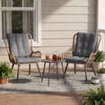thumbnail image 1 of LAUSAINT HOME 3-Piece Patio Furniture Set, High Back Outdoor Bistro with Coffee Table & Gray Cushions for Garden or Deck, 1 of 9