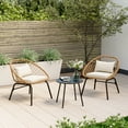 thumbnail image 1 of LAUSAINT HOME 3 Pieces Patio Bistro Set, Outdoor Conversation Furniture with 2 Chairs and 1 Coffee Table, Diamond Weave Design, 1 of 9