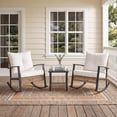 thumbnail image 1 of LAUSAINT HOME 3 Pieces Patio Outdoor Conversation Set with 2-Tier Coffee Table, PE Wicker Rocking Chairs with Beige Cushions, 1 of 9