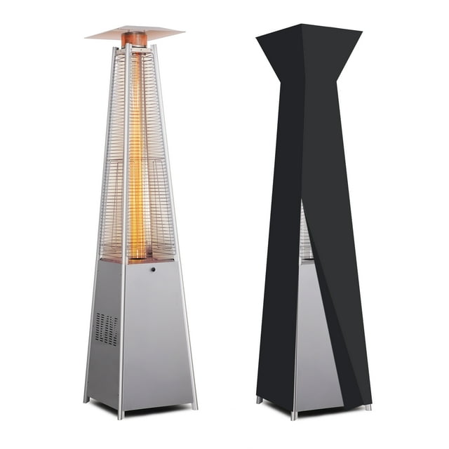 LAUSAINT HOME 48,000 BTU Pyramid Patio Heater with Cover & Wheels