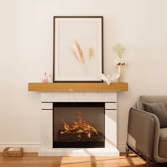 LAUSAINT HOME 60 Inch Floating Fireplace Mantel Lausaint Home Wall Shelf with Hidden Brackets