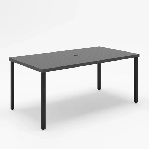 LAUSAINT HOME 63" Rectangle Outdoor Dining Table With Umbrella Hole