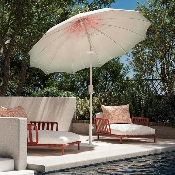 LAUSAINT HOME 9FT Patio Umbrella, 360° Rotation Design, Gradient Green