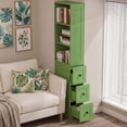 thumbnail image 1 of LAUSAINT HOME Bathroom Storage Cabinet, Tall Thin Green Storage with 2 Adjustable Shelves & 3-level Drawers for Home, Kitchen, 1 of 12