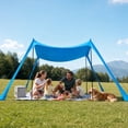 thumbnail image 1 of LAUSAINT HOME Beach Tent, 7.5x7.5FT Easy Pop Up Beach Canopy Sun Shade UPF 50+ Protection with 4 Windproof Stability Poles and Sandbags, Outdoor Sun Shelter for Family Camping, Sky Blue, 1 of 11