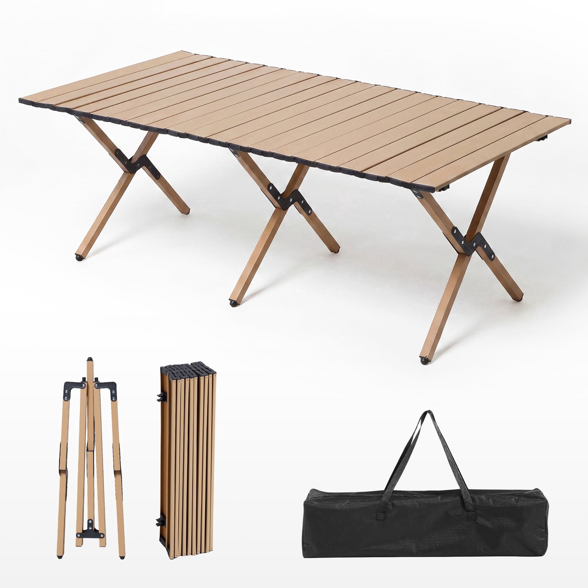 Portable Rectugaler Table Lausaint Home, Camping Table, Foldable, Portable Outdoor Picnic ...