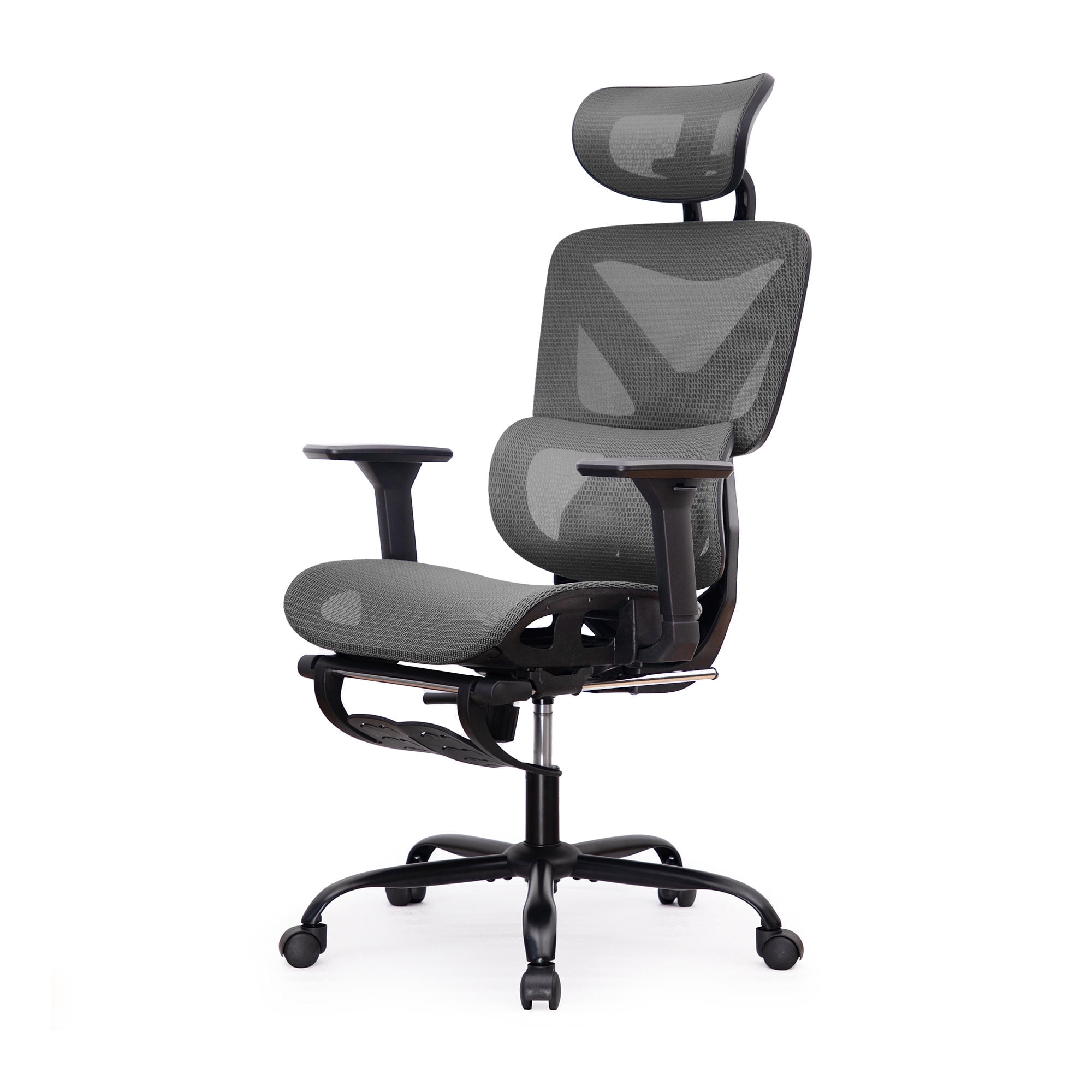 LAUSAINT HOME Ergonomic Office Chair,  High Back Desk Chair with Adjustable Lumbar Support & Retractable Footrest, Black