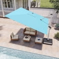 thumbnail image 1 of LAUSAINT HOME Outdoor Patio 11 FT Large Cantilever Umbrella, Windproof Offset with 360-degree Rotation for Backyard, Pool, Lawn, Deck, Turquoise Blue, 1 of 8