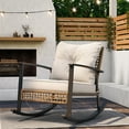 thumbnail image 1 of LAUSAINT HOME Outdoor Rocking Chair, Patio PE Rattan Chair with Beige Cushions, 1 of 7