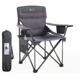 thumbnail image 1 of LAUSAINT HOME Oversized Camping Chairs, Full Padded Outdoor Folding Chair with Cup Holder, Gray, 1 of 7