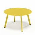 thumbnail image 1 of LAUSAINT HOME Round Outdoor Coffee Table, 27.6” Weather Resistant Metal Patio Side Table, Yellow, 1 of 7